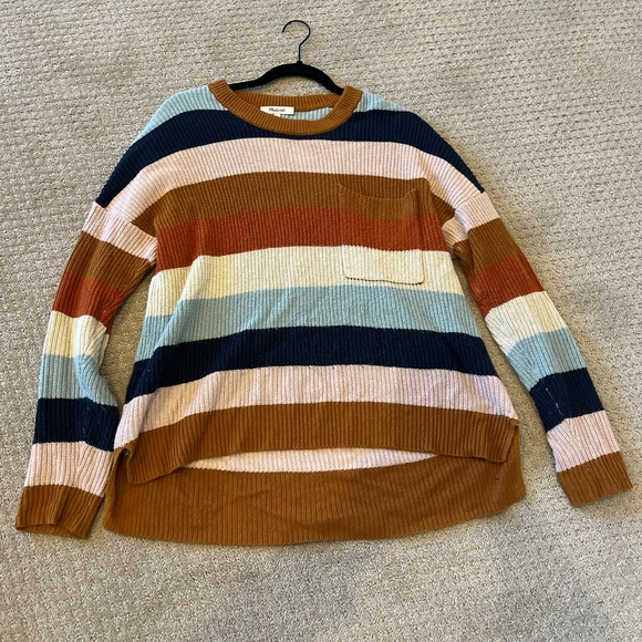 Madewell Sweaters - Madewell Multicolor Striped Crew Neck Sweater